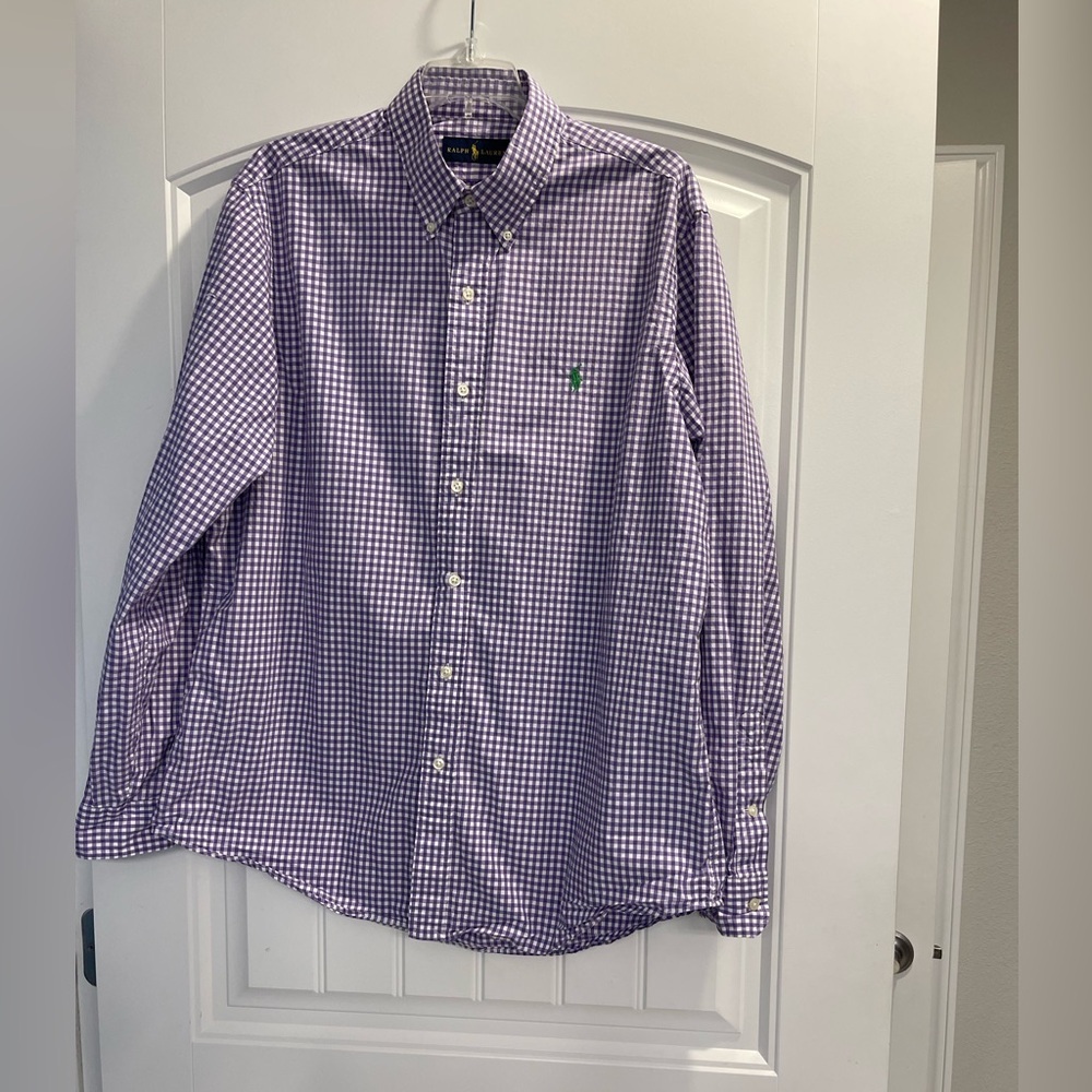 Purple Ralph Lauren shirt Long Sleeve purple checkered classic button down